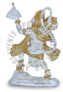White and Golden Resin Hanuman Ji Statue