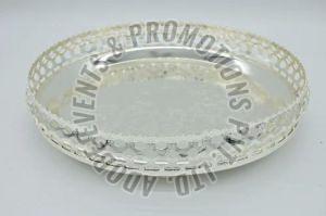5 Inch Silver Plated Brass Plate