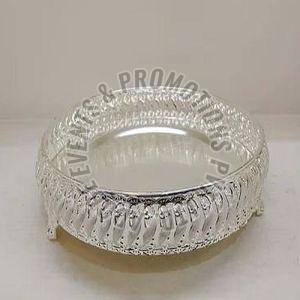Decorative Round Silver Plated Serving Tray