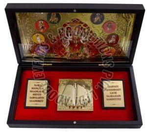 Gold Plated Durga Mata Charan Paduka
