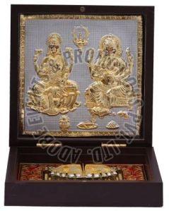 Gold Plated Laxmi Ganesh Charan Paduka