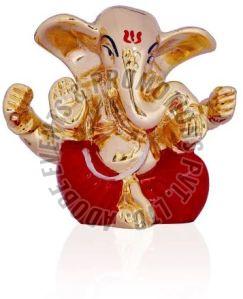 Gold Plated Left Trunk Ganesha Statue