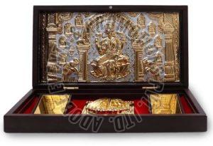 Gold Plated Wooden Laxmi Charan Paduka