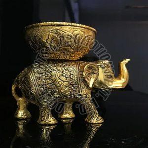 Golden Elephant Serving Bowl