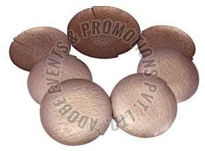 Round Golden Wooden Platter Set