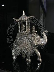 Silver Metal Ambabari Elephant Statue