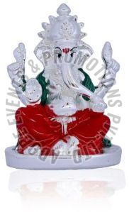Silver Plated Fiber Ganesha Statue