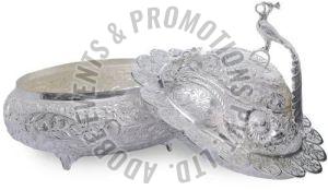 Silver Plated Peacock Nut Dish