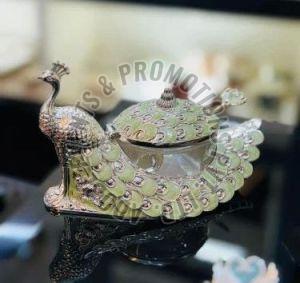 Silver Plated Peacock Sugar Pot