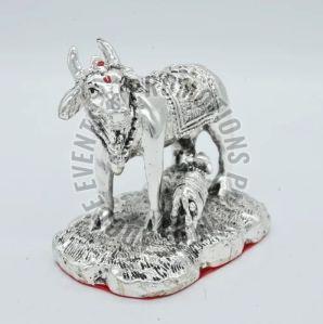Silver Plated Resin Calf Statue