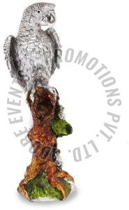 Silver Plated Resin Parrot Statue