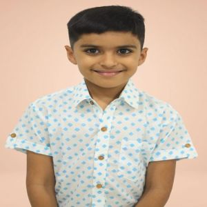 Boys Organic Cotton Blue Dot Shirts