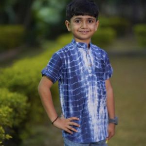 Boys Organic Cotton Blue Tie Dye Shirts