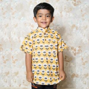 Boys Organic Cotton Mustard Flower Shirts