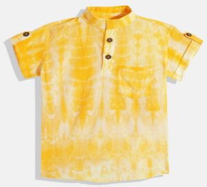 Boys Organic Cotton Yellow Tie Dye Shirts