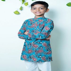 Boys Teal Blue Kurta Pajama