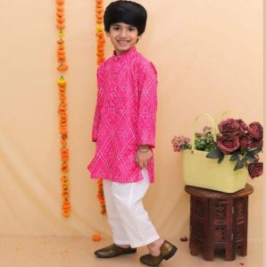 Boys Vibrant Bandhej Kurta Pajama