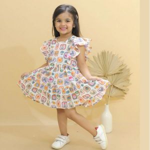 Girls Cotton Cute Teddy Frocks