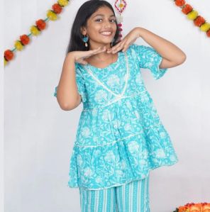 Girls Festive Peplum Co Ord Set