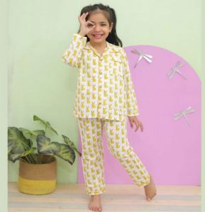 Girls Rabbit Print Night Suits