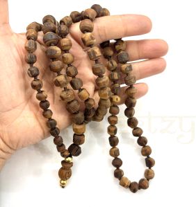 Handmade, Original &AMP; Natural 6mm to 12mm Rough Tulsi 108 Beads Hand-Knotted Mala/necklace