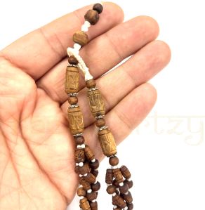 hand-carved original tulsi wood beads neck-bead necklace