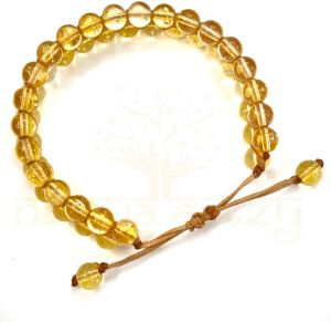 Handmade, Natural &AMP; Beautiful Citrine Gemstone Double Line Macrame Healing Bracelet