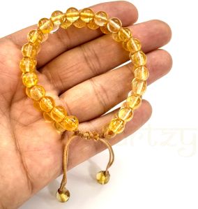 Handmade, Natural &AMP; Beautiful Citrine Gemstone Double Line Macrame Healing Bracelet