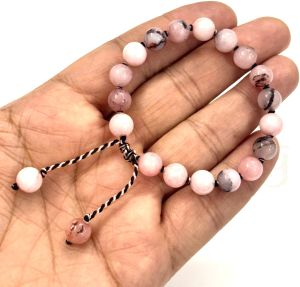 Handmade, Natural & Beautiful 8mm Pink Opal Gemstone Hand-Knotted Protection Bracelet