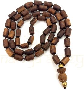 Hand-Knotted Original Tulsi Wood Neck-Bead Mala Necklace
