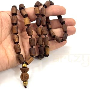 Hand-Knotted Original Tulsi Wood Neck-Bead Mala Necklace