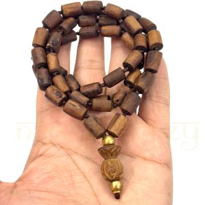 Hand-Knotted Original Tulsi Wood Neck-Bead Mala Necklace