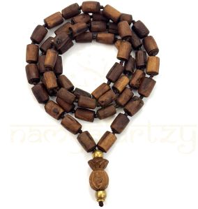 Hand-Knotted Original Tulsi Wood Neck-Bead Mala Necklace