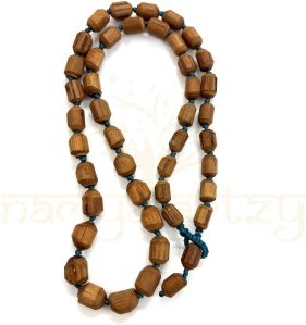 Hand-Knotted 54 Light Rustic Tulsi Wood Neck-Bead Mala-Necklace