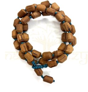 Hand-Knotted 54 Light Rustic Tulsi Wood Neck-Bead Mala-Necklace