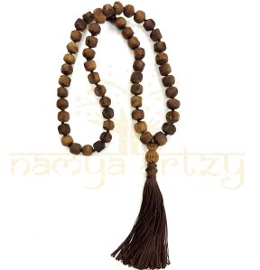 12mm Rough Tulsi Wood Beads Tassel Neck-Beads Mala