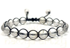 Two-Sided Hand-Knotted, Natural &AMP; High Grade 8mm Crystals Om Imprints Healing  Macrame Bracelet
