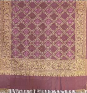Women Purple Viscose Embroidered Shawl