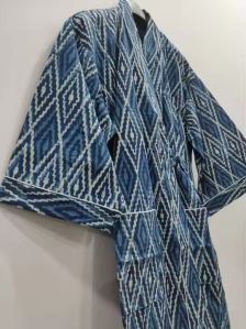 Blue Print Kimono Bathrobe