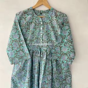 Bird Block Luxury Design Summer Ladies Cotton Dress