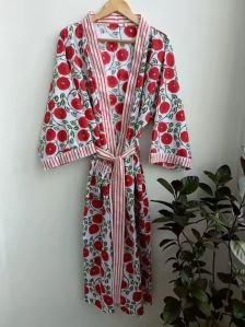 Luxury Modern Design Flare Sleeve Cotton Kimono Bathrobe
