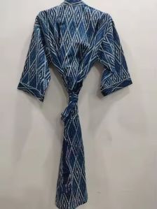 Blue Print Kimono Bathrobe