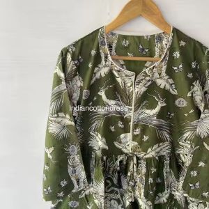 Forest Leopard Cotton Printed Dress