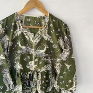 Forest Leopard Cotton Printed Dress