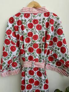 Luxury Modern Design Flare Sleeve Cotton Kimono Bathrobe