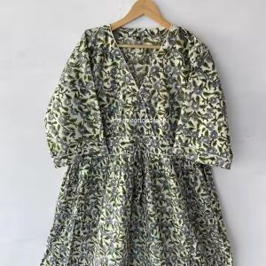 Floral Print Cotton Dress for Women