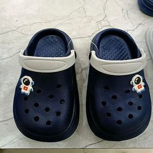 Kids Navy Blue and White EVA Crocs