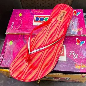 Ladies Red Flip Flop Slipper