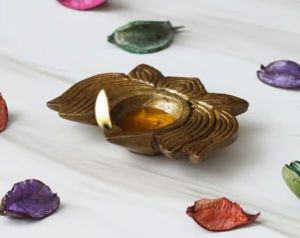 Metal Diya with Lotus Shape
