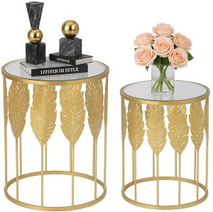 Metal Side Table with Marble / Glass Top